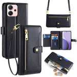 Custodia per telefono in pelle con portafoglio con cerniera a tracolla Lite Sheep Texture, For OPPO Find X9 Pro 5G, For OPPO K13 Turbo Pro 5G, For OPPO Reno14 F 5G, For OPPO A5x 5G Global