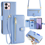 Custodia per telefono in pelle con portafoglio con cerniera a tracolla Lite Sheep Texture, For OPPO Find X9 Pro 5G, For OPPO K13 Turbo Pro 5G, For OPPO Reno14 F 5G, For OPPO A5x 5G Global