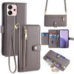 Custodia per telefono in pelle con portafoglio con cerniera a tracolla Lite Sheep Texture, For OPPO Find X9 Pro 5G, For OPPO K13 Turbo Pro 5G, For OPPO Reno14 F 5G, For OPPO A5x 5G Global