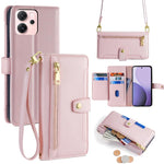 Custodia per telefono in pelle con portafoglio con cerniera a tracolla Lite Sheep Texture, For OPPO Find X9 Pro 5G, For OPPO K13 Turbo Pro 5G, For OPPO Reno14 F 5G, For OPPO A5x 5G Global