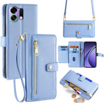 Custodia per telefono in pelle con portafoglio con cerniera a tracolla Lite Sheep Texture, For OPPO Find X9 Pro 5G, For OPPO K13 Turbo Pro 5G, For OPPO Reno14 F 5G, For OPPO A5x 5G Global