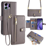 Custodia per telefono in pelle con portafoglio con cerniera a tracolla Lite Sheep Texture, For OPPO Find X9 Pro 5G, For OPPO K13 Turbo Pro 5G, For OPPO Reno14 F 5G, For OPPO A5x 5G Global