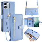 Custodia per telefono in pelle con portafoglio con cerniera a tracolla Lite Sheep Texture, For OPPO A6x 4G Global, For OPPO Reno15 5G Global, For OPPO Find X9 5G, For OPPO F31 5G