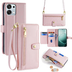 Custodia per telefono in pelle con portafoglio con cerniera a tracolla Lite Sheep Texture, For OPPO A6x 4G Global, For OPPO Reno15 5G Global, For OPPO Find X9 5G, For OPPO F31 5G