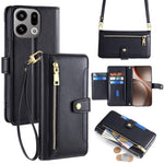 Custodia per telefono in pelle con portafoglio con cerniera a tracolla Lite Sheep Texture, For OPPO A6x 4G Global, For OPPO Reno15 5G Global, For OPPO Find X9 5G, For OPPO F31 5G