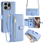 Custodia per telefono in pelle con portafoglio con cerniera a tracolla Lite Sheep Texture, For OPPO A6x 4G Global, For OPPO Reno15 5G Global, For OPPO Find X9 5G, For OPPO F31 5G