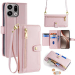 Custodia per telefono in pelle con portafoglio con cerniera a tracolla Lite Sheep Texture, For OPPO A6x 4G Global, For OPPO Reno15 5G Global, For OPPO Find X9 5G, For OPPO F31 5G