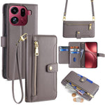 Custodia per telefono in pelle con portafoglio con cerniera a tracolla Lite Sheep Texture, For OPPO Find X9 Pro 5G, For OPPO K13 Turbo Pro 5G, For OPPO Reno14 F 5G, For OPPO A5x 5G Global