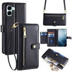 Custodia per telefono in pelle con portafoglio con cerniera a tracolla Lite Sheep Texture, For OPPO A6x 4G Global, For OPPO Reno15 5G Global, For OPPO Find X9 5G, For OPPO F31 5G