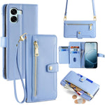 Custodia per telefono in pelle con portafoglio con cerniera a tracolla Lite Sheep Texture, For OPPO A6x 4G Global, For OPPO Reno15 5G Global, For OPPO Find X9 5G, For OPPO F31 5G
