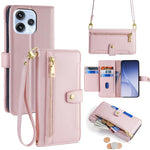 Custodia per telefono in pelle con portafoglio con cerniera a tracolla Lite Sheep Texture, For OPPO A6x 4G Global, For OPPO Reno15 5G Global, For OPPO Find X9 5G, For OPPO F31 5G
