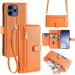 Custodia per telefono in pelle con portafoglio con cerniera a tracolla Lite Sheep Texture, For OPPO Find X9s Pro 5G, For OPPO Find X9 Ultra 5G, For OPPO A6s 4G, For OPPO Reno15 F 5G
