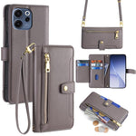 Custodia per telefono in pelle con portafoglio con cerniera a tracolla Lite Sheep Texture, For OPPO Find X9s Pro 5G, For OPPO Find X9 Ultra 5G, For OPPO A6s 4G, For OPPO Reno15 F 5G