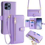 Custodia per telefono in pelle con portafoglio con cerniera a tracolla Lite Sheep Texture, For OPPO Find X9s Pro 5G, For OPPO Find X9 Ultra 5G, For OPPO A6s 4G, For OPPO Reno15 F 5G
