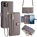 Custodia per telefono in pelle con portafoglio con cerniera a tracolla Lite Sheep Texture, For OPPO Find X9s Pro 5G, For OPPO Find X9 Ultra 5G, For OPPO A6s 4G, For OPPO Reno15 F 5G