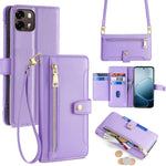 Custodia per telefono in pelle con portafoglio con cerniera a tracolla Lite Sheep Texture, For OPPO Find X9s Pro 5G, For OPPO Find X9 Ultra 5G, For OPPO A6s 4G, For OPPO Reno15 F 5G