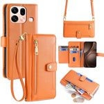 Custodia per telefono in pelle con portafoglio con cerniera a tracolla Lite Sheep Texture, For OPPO Find X9s Pro 5G, For OPPO Find X9 Ultra 5G, For OPPO A6s 4G, For OPPO Reno15 F 5G