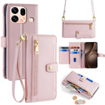 Custodia per telefono in pelle con portafoglio con cerniera a tracolla Lite Sheep Texture, For OPPO Find X9s Pro 5G, For OPPO Find X9 Ultra 5G, For OPPO A6s 4G, For OPPO Reno15 F 5G