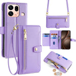 Custodia per telefono in pelle con portafoglio con cerniera a tracolla Lite Sheep Texture, For OPPO Find X9s Pro 5G, For OPPO Find X9 Ultra 5G, For OPPO A6s 4G, For OPPO Reno15 F 5G