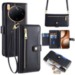 Custodia per telefono in pelle con portafoglio con cerniera a tracolla Lite Sheep Texture, For OPPO Find X9s Pro 5G, For OPPO Find X9 Ultra 5G, For OPPO A6s 4G, For OPPO Reno15 F 5G