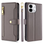 Custodia per telefono in pelle con portafoglio con cerniera a tracolla Lite Sheep Texture, For vivo X100s, For vivo Y38 5G / T3x Global, For vivo V30e 5G Global, For vivo iQOO Z9x