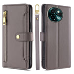 Custodia per telefono in pelle con portafoglio con cerniera a tracolla Lite Sheep Texture, For vivo X100s, For vivo Y38 5G / T3x Global, For vivo V30e 5G Global, For vivo iQOO Z9x