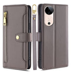 Custodia per telefono in pelle con portafoglio con cerniera a tracolla Lite Sheep Texture, For vivo Y300 Pro 5G, For vivo S19 Pro, For vivo S19, For vivo Y28 4G