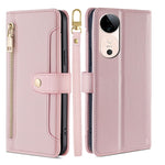 Custodia per telefono in pelle con portafoglio con cerniera a tracolla Lite Sheep Texture, For vivo Y300 Pro 5G, For vivo S19 Pro, For vivo S19, For vivo Y28 4G