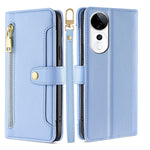 Custodia per telefono in pelle con portafoglio con cerniera a tracolla Lite Sheep Texture, For vivo Y300 Pro 5G, For vivo S19 Pro, For vivo S19, For vivo Y28 4G