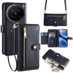 Custodia per telefono in pelle con portafoglio con cerniera a tracolla Lite Sheep Texture, For vivo iQOO Neo 10 5G Global, For vivo X200s 5G, For vivo V50 5G, For vivo X200 Pro 5G