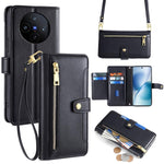 Custodia per telefono in pelle con portafoglio con cerniera a tracolla Lite Sheep Texture, For vivo iQOO Neo 10 5G Global, For vivo X200s 5G, For vivo V50 5G, For vivo X200 Pro 5G