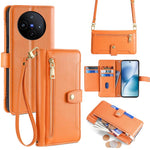 Custodia per telefono in pelle con portafoglio con cerniera a tracolla Lite Sheep Texture, For vivo iQOO Neo 10 5G Global, For vivo X200s 5G, For vivo V50 5G, For vivo X200 Pro 5G