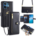 Custodia per telefono in pelle con portafoglio con cerniera a tracolla Lite Sheep Texture, For vivo X300 5G, For vivo Y31 5G 2025, For vivo V60 Lite 5G Global, For vivo V60 5G Global
