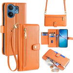 Custodia per telefono in pelle con portafoglio con cerniera a tracolla Lite Sheep Texture, For vivo X300 5G, For vivo Y31 5G 2025, For vivo V60 Lite 5G Global, For vivo V60 5G Global