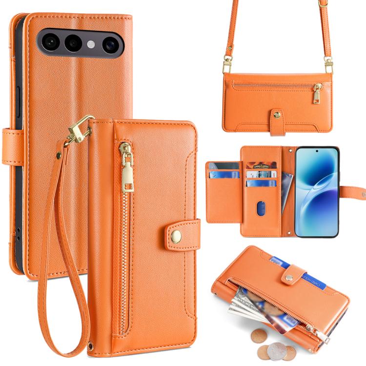 Custodia per telefono in pelle con portafoglio con cerniera a tracolla Lite Sheep Texture, For vivo X300 Ultra 5G, For vivo S50 Pro mini 5G, For vivo S50 5G, For vivo X300 Pro 5G
