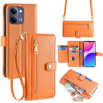 Custodia per telefono in pelle con portafoglio con cerniera a tracolla Lite Sheep Texture, For vivo X300s 5G, For vivo V70 FE 5G, For vivo Y05 4G, For vivo Y500i 5G