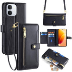 Custodia per telefono in pelle con portafoglio con cerniera a tracolla Lite Sheep Texture, For vivo X300s 5G, For vivo V70 FE 5G, For vivo Y05 4G, For vivo Y500i 5G