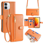 Custodia per telefono in pelle con portafoglio con cerniera a tracolla Lite Sheep Texture, For vivo X300s 5G, For vivo V70 FE 5G, For vivo Y05 4G, For vivo Y500i 5G