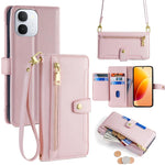 Custodia per telefono in pelle con portafoglio con cerniera a tracolla Lite Sheep Texture, For vivo X300s 5G, For vivo V70 FE 5G, For vivo Y05 4G, For vivo Y500i 5G