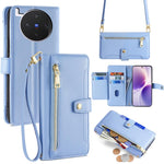 Custodia per telefono in pelle con portafoglio con cerniera a tracolla Lite Sheep Texture, For vivo X300s 5G, For vivo V70 FE 5G, For vivo Y05 4G, For vivo Y500i 5G