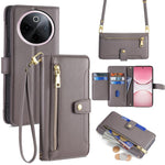 Custodia per telefono in pelle con portafoglio con cerniera a tracolla Lite Sheep Texture, For vivo Y300 Pro 5G, For vivo S19 Pro, For vivo S19, For vivo Y28 4G