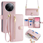 Custodia per telefono in pelle con portafoglio con cerniera a tracolla Lite Sheep Texture, For vivo Y300 Pro 5G, For vivo S19 Pro, For vivo S19, For vivo Y28 4G