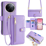 Custodia per telefono in pelle con portafoglio con cerniera a tracolla Lite Sheep Texture, For vivo Y300 Pro 5G, For vivo S19 Pro, For vivo S19, For vivo Y28 4G