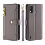 Custodia per telefono in pelle con portafoglio con cerniera a tracolla Lite Sheep Texture, For Nokia G11 Plus, For Nokia C02 TA-1522, For Nokia G42 5G, For Nokia C300 4G US Edition