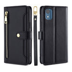Custodia per telefono in pelle con portafoglio con cerniera a tracolla Lite Sheep Texture, For Nokia G11 Plus, For Nokia C02 TA-1522, For Nokia G42 5G, For Nokia C300 4G US Edition