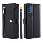 Custodia per telefono in pelle con portafoglio con cerniera a tracolla Lite Sheep Texture, For Nokia G11 Plus, For Nokia C02 TA-1522, For Nokia G42 5G, For Nokia C300 4G US Edition
