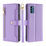 Custodia per telefono in pelle con portafoglio con cerniera a tracolla Lite Sheep Texture, For Nokia G11 Plus, For Nokia C02 TA-1522, For Nokia G42 5G, For Nokia C300 4G US Edition