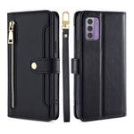 Custodia per telefono in pelle con portafoglio con cerniera a tracolla Lite Sheep Texture, For Nokia G11 Plus, For Nokia C02 TA-1522, For Nokia G42 5G, For Nokia C300 4G US Edition