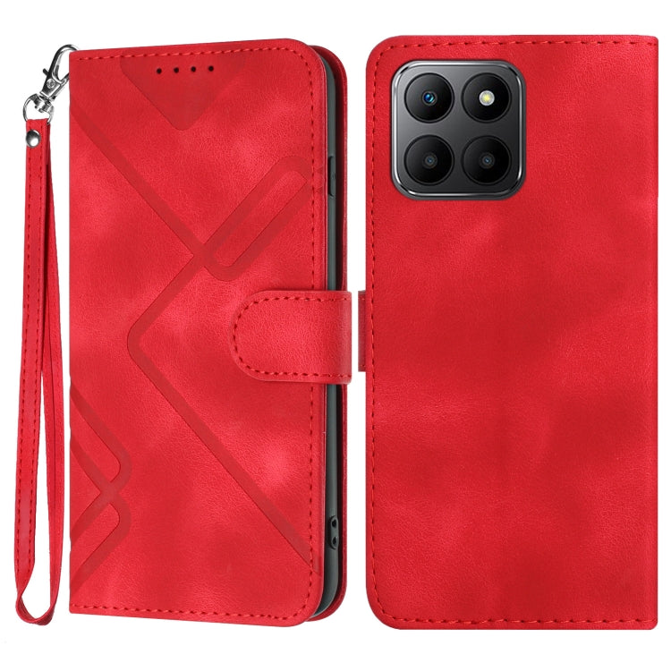 Custodia per cellulare in pelle con motivo a linea, For Honor X50 / X9b, For Honor 70 Lite, For Honor Magic5 Lite 5G, For Honor 70 Pro / 70 Pro+