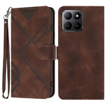 Custodia per cellulare in pelle con motivo a linea, For Honor X50 / X9b, For Honor 70 Lite, For Honor Magic5 Lite 5G, For Honor 70 Pro / 70 Pro+
